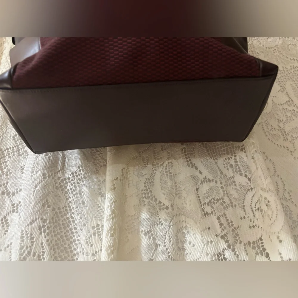 Coach Legacy Jacquard Oxblood Canvas and Leather bag/purse/tote